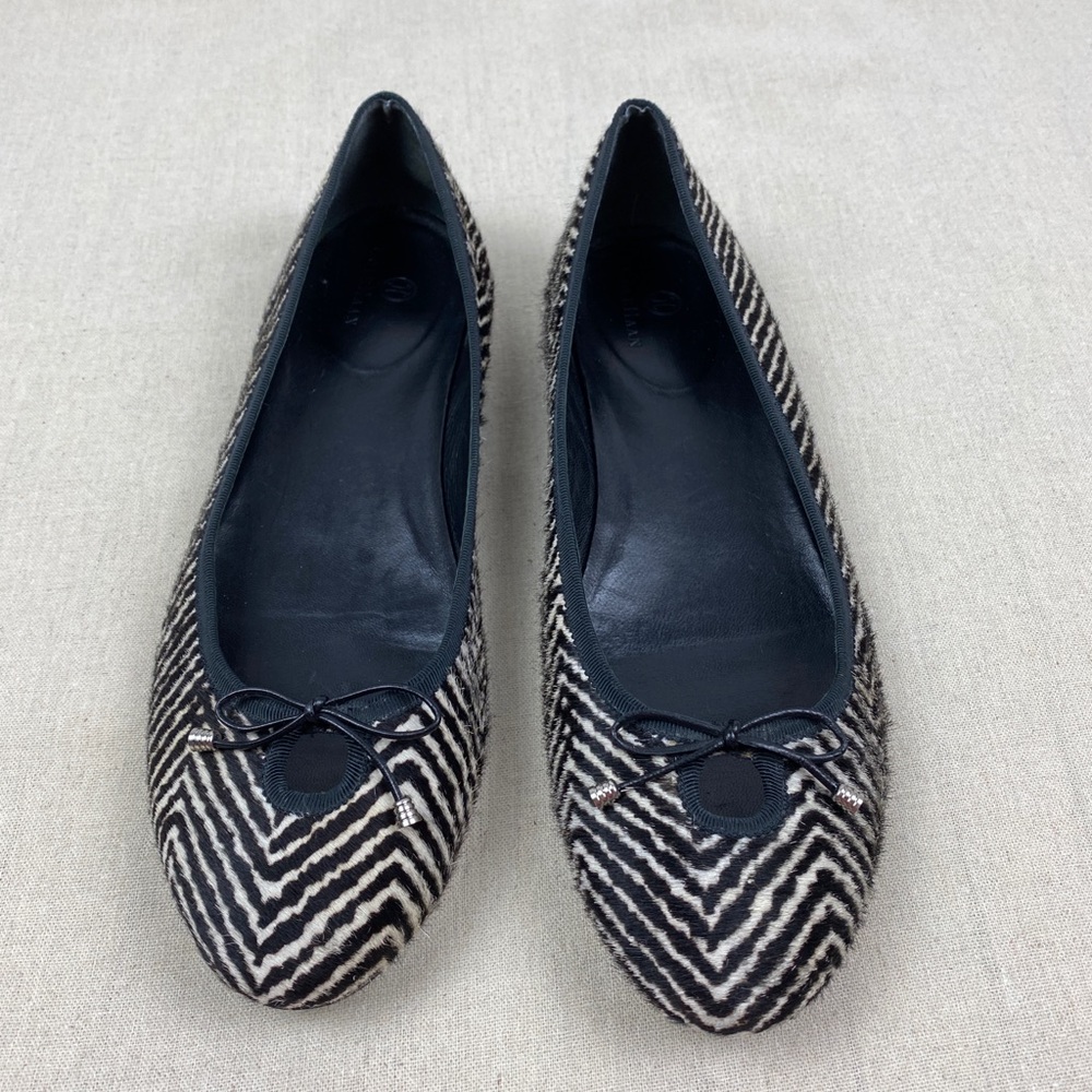 Cole Haan Calf Hair Zebra Print Ballet Flats 10B